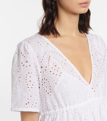 Robe midi en coton à broderies anglaises | Heidi Klein