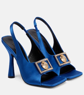 Slingback-Sandalen Medusa aus Satin | Versace