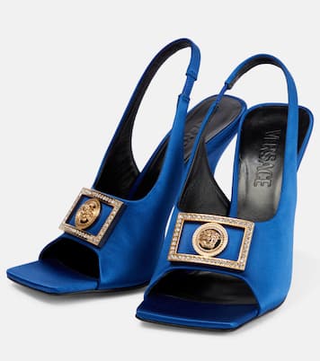 Slingback-Sandalen Medusa aus Satin | Versace