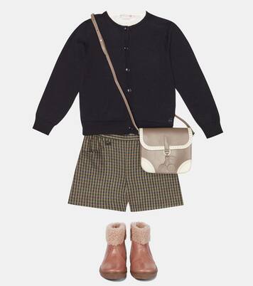 Checked wool-blend shorts | Bonpoint