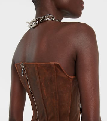 Bustier-Top aus Leder | LaQuan Smith