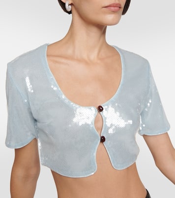 Cropped-Top mit Pailletten | Ganni