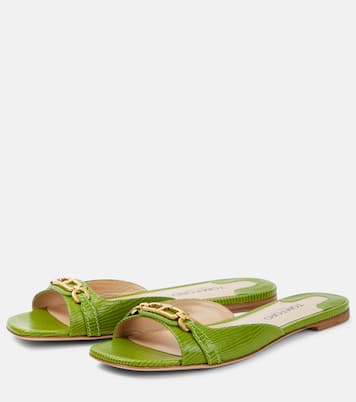 Whitney snake-effect leather slides | Tom Ford