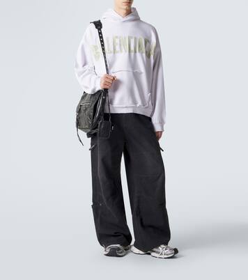 Sweat-shirt à capuche Tape Type Ripped | Balenciaga
