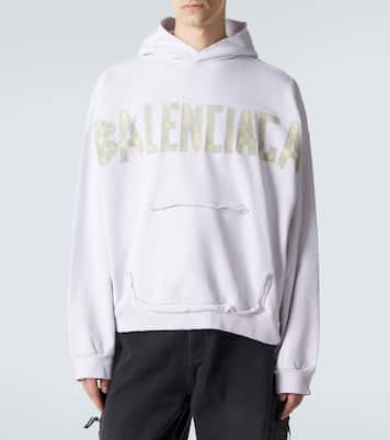 Sweat-shirt à capuche Tape Type Ripped | Balenciaga