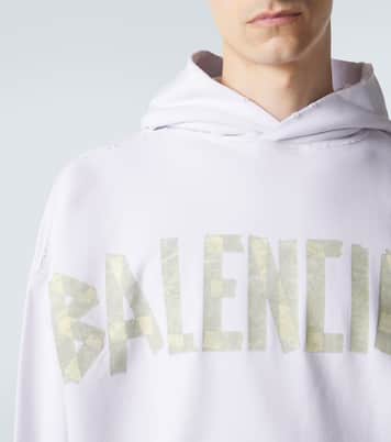 Sweat-shirt à capuche Tape Type Ripped | Balenciaga