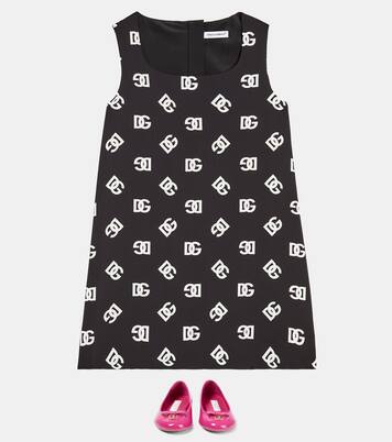 Logo silk-blend dress | Dolce&Gabbana Kids