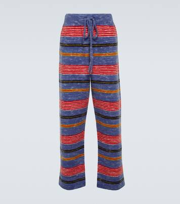 Pantaloni in misto cashmere a righe | The Elder Statesman