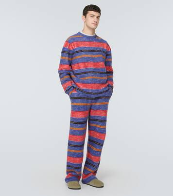 Pantaloni in misto cashmere a righe | The Elder Statesman