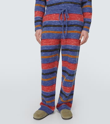 Pantaloni in misto cashmere a righe | The Elder Statesman
