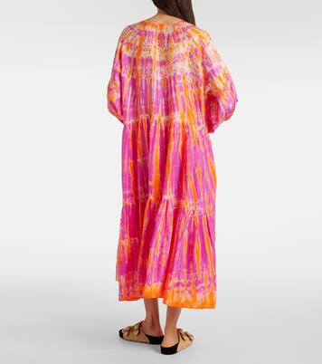 Robe midi Amelia tie & dye en soie | Anna Kosturova