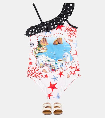 Capri printed ruffled swimsuit | Dolce&Gabbana Kids
