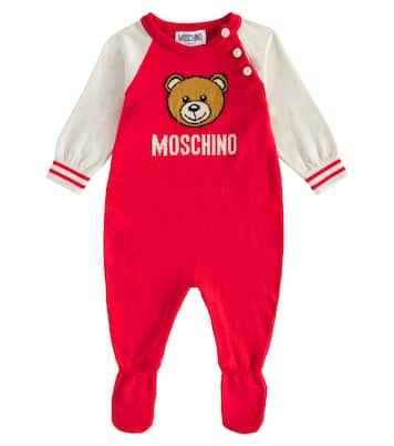 Teddy Bear cotton and wool onesie | Moschino Kids