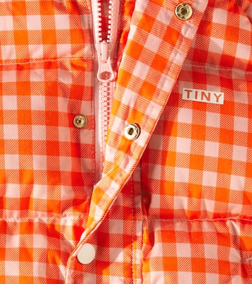 Vichy padded checked cotton jacket | Tinycottons