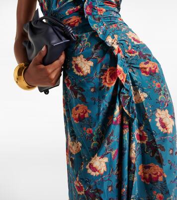 Robe midi Lorna en soie à fleurs | Ulla Johnson