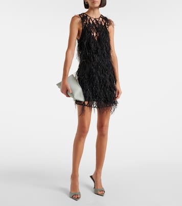 Feather-trimmed minidress | The Attico
