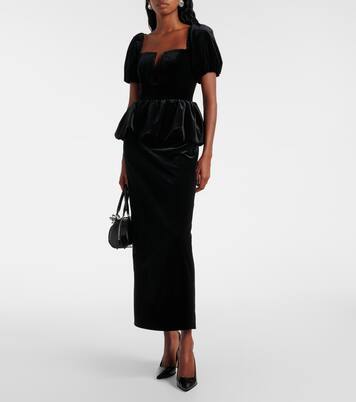 Robe midi en velours | Self-Portrait