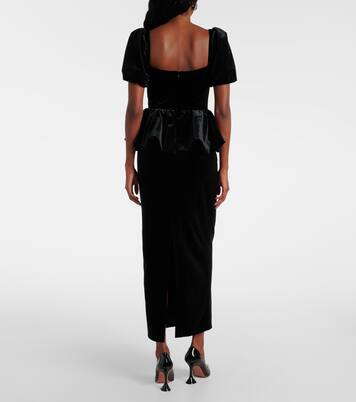 Robe midi en velours | Self-Portrait