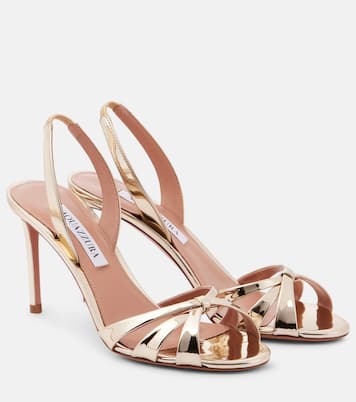 Tati 85 metallic leather sandals | Aquazzura