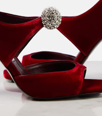 Sandalen Orb 95 aus Samt mit Kristallen | Jimmy Choo