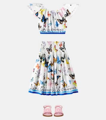 Ruffled printed cotton poplin top | Dolce&Gabbana Kids