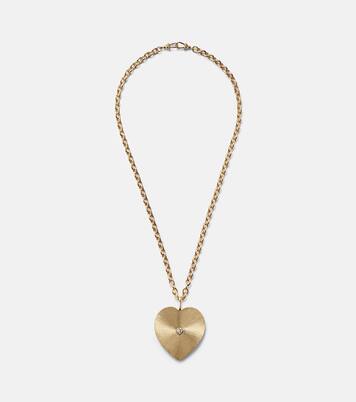 Heart Jumbo 18kt gold pendant necklace with diamond | Marie Lichtenberg