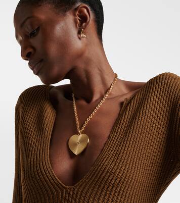 Heart Jumbo 18kt gold pendant necklace with diamond | Marie Lichtenberg