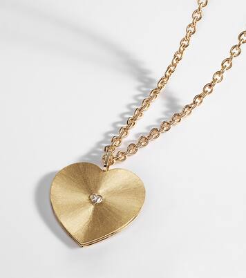 Heart Jumbo 18kt gold pendant necklace with diamond | Marie Lichtenberg
