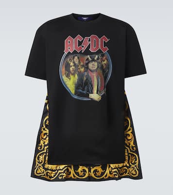AC/DC printed caped cotton jersey T-shirt | Junya Watanabe