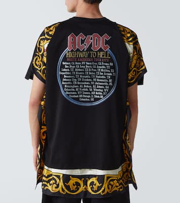 AC/DC printed caped cotton jersey T-shirt | Junya Watanabe