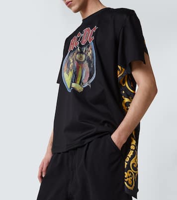 AC/DC printed caped cotton jersey T-shirt | Junya Watanabe