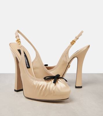 Vally satin platform slingback pumps | Dolce&Gabbana