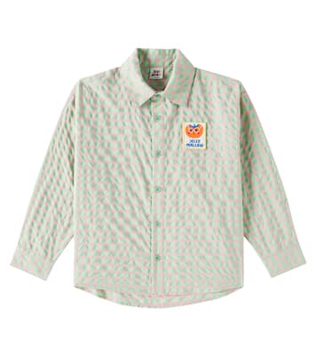 Logo checked cotton-blend shirt | Jellymallow