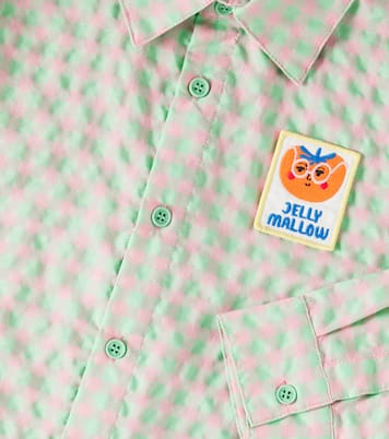 Logo checked cotton-blend shirt | Jellymallow