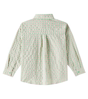 Logo checked cotton-blend shirt | Jellymallow