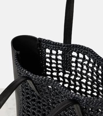 Zoe Small leather-trimmed raffia tote bag | Khaite