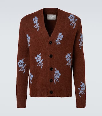 Cardigan intarsia en alpaga et laine mélangés | Jil Sander