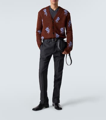 Cardigan intarsia en alpaga et laine mélangés | Jil Sander