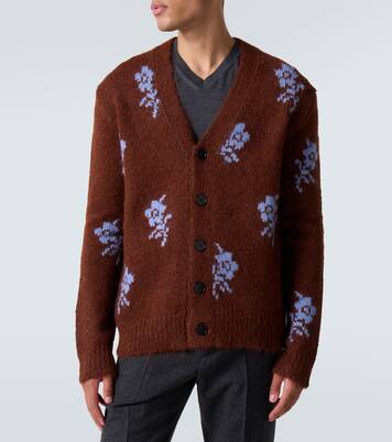 Cardigan intarsia en alpaga et laine mélangés | Jil Sander