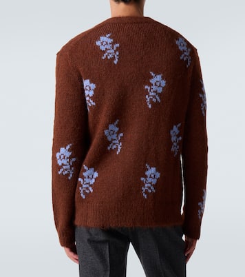 Cardigan intarsia en alpaga et laine mélangés | Jil Sander