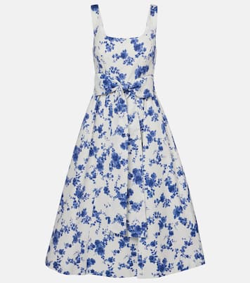 Floral faille midi dress  | Carolina Herrera