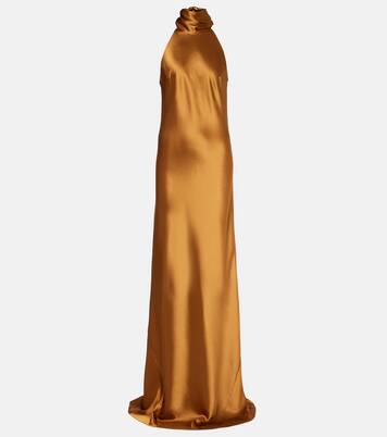 Robe longue Sienna en satin | Galvan