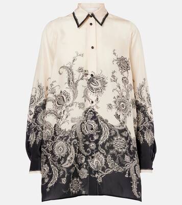 Rhiannon paisley silk shirt | Zimmermann