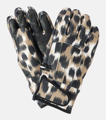 Glacier leather-trimmed ski gloves | Fusalp