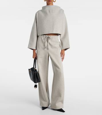 Cropped embossed logo cotton hoodie | Jean Paul Gaultier