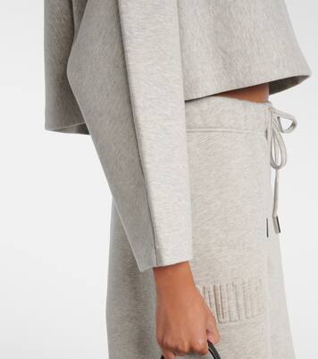 Cropped embossed logo cotton hoodie | Jean Paul Gaultier