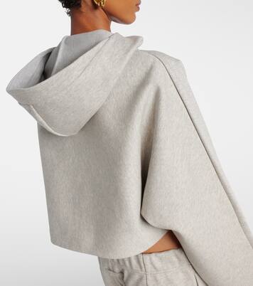 Cropped embossed logo cotton hoodie | Jean Paul Gaultier