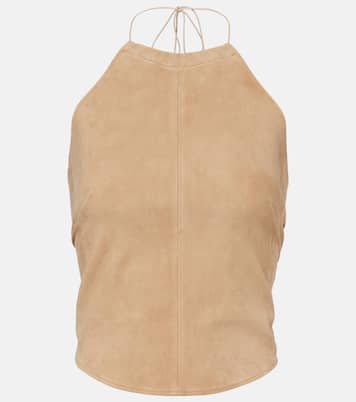 Top Rosie in suede con scollo all’americana | Stouls