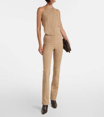 Top Rosie in suede con scollo all’americana | Stouls