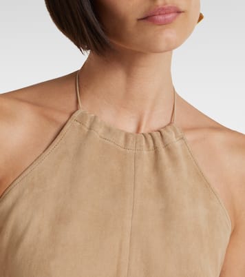 Top Rosie in suede con scollo all’americana | Stouls